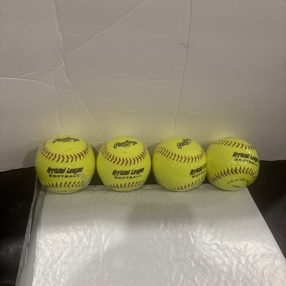 Rawlings Official League 11” Softballs 375 Compression Lot of 4 New Sealed